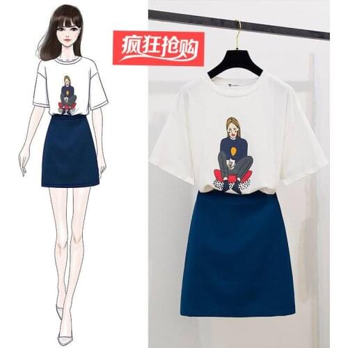 High Quality 2 Piece Set Women Printed Kawaii Loose Daily Girls Short Sleeve Womens Classic T-shirt And Shorts Harajuku Korean