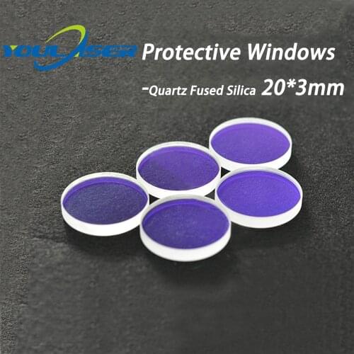 Quartz Fused Silica Protective Windows Size: 20*3mm for High Energy Fiber Laser 1064nm