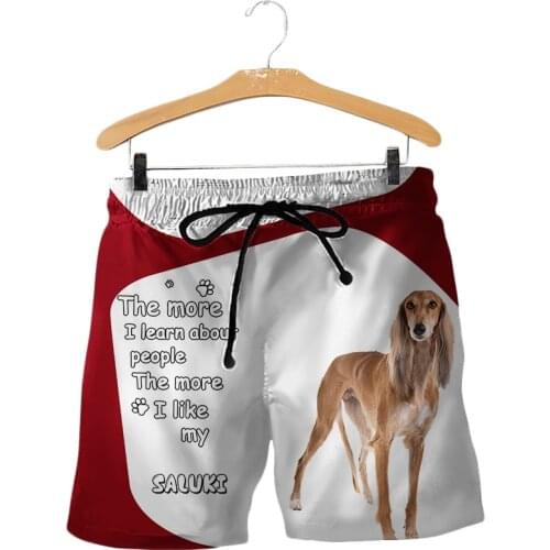 PLstar Cosmos Summer Casual Shorts Funny Saluki 3D Printed Trousers For Women Men Shorts Comfortable breathable