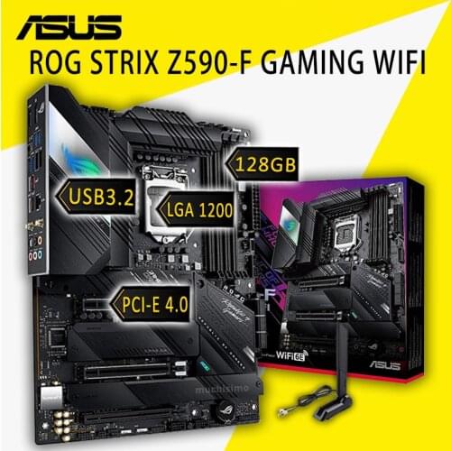 LGA 1200 Asus ROG STRIX Z590-F GAMING WIFI Motherboard DDR4 128GB Support 10th/11th-Gen Intel CPU PCI-E 4.0 Intel Z590 Placa-mãe