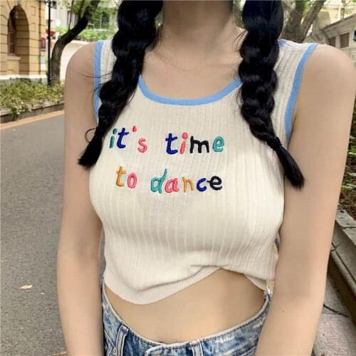 Tank Top Women Clothes Summer 2021 New Korean Hyuna Style Slim Slimming Knitted Vest Small Sling Blouse Bustier Top