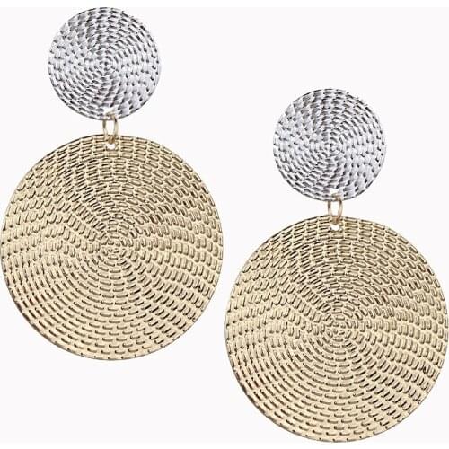 Fashion Exaggerated Pendant Size Disc Circle Earrings Femininity Personality Color Matching Bump Earrings Ear Jewelry Gift