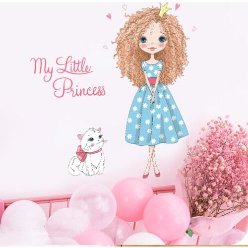 Beautiful girl wall stickers, boys and girls room wall landscaping decoration wall stickers, vinyl DIY mural decals