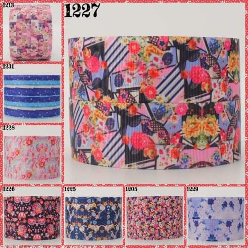 NEW 50 yards Beautiful Japanese flower ribbon printed grosgrain ribbons free shipping