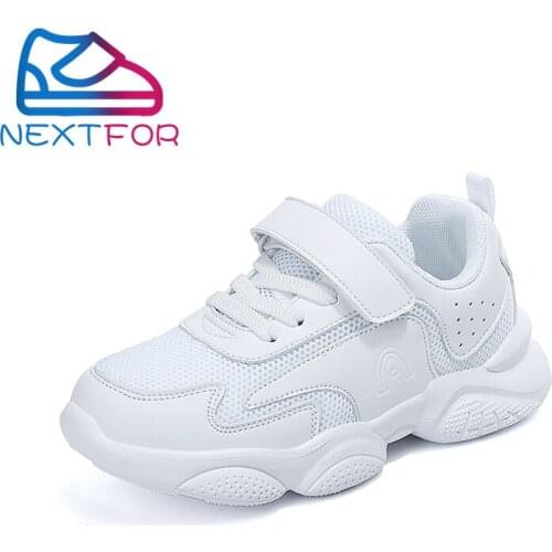 New Arrival Youth Casual Boys Children Sneakers Mesh and Pu Running Trainers for Girls White Casual Kids Boys School Soft Shoes