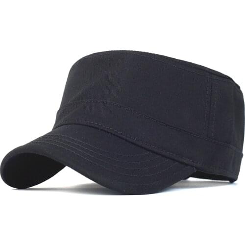 Solid Cotton Military Caps Men Women Casual Cadet Army Cap Unique Design Vintage Flat Top Hat Baseball Cap Four Seasons