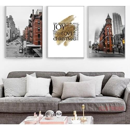 Nordic Style Posters And Prints Building Street City Scenery Paintings Home Decoration Art Canvas Wall Pictures For Bedroom