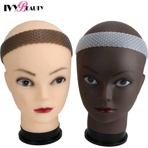 Adjustable Silicone Wig Band Elastic Hair Grip Band Non-Slip Wig Grip Headband Transparent Black Brown Wig Headband For Wigs