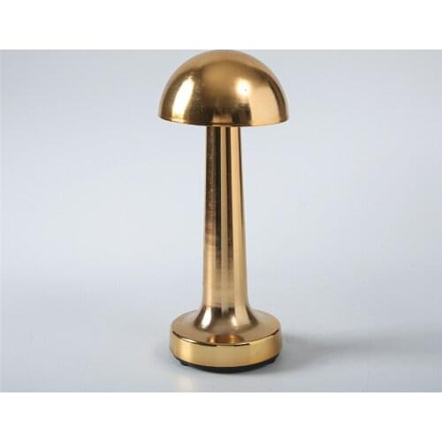 Touch Switch Golden Plating Night Lights Modern LED Bar Restaurant Chargeable Table Lamps Living Room Bedroom Useful Beside Lamp