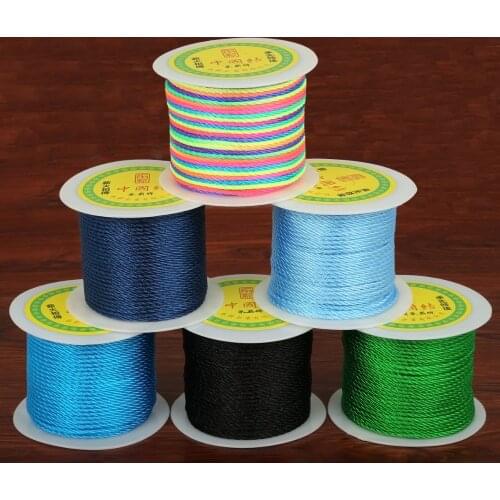 High Quality 49yards/roll 2mm Nylon Chinese Knot Macrame Cord Bracelet Braided String for DIY Tassels Beading Jewelry Findings