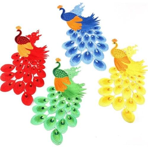 Gorgeous Peacock Patches For Clothes Applique Sew on Embroidered Clothing Diy Craft Iron on Sweater t-shirt Repair Apparel Decor