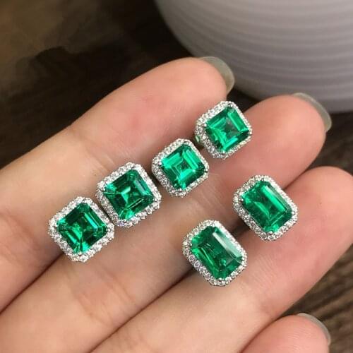 Green Cubic Zirconia Earrings for Women, Wedding Party Earrings, Birthday Jewel, Jewelry