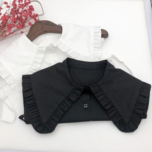 White Black Ladies Shirt False Collars All-match Fake Collar Lapel Blouse Top Women 2021 Half-Shirt Detachable Shirt Nep Kraagie