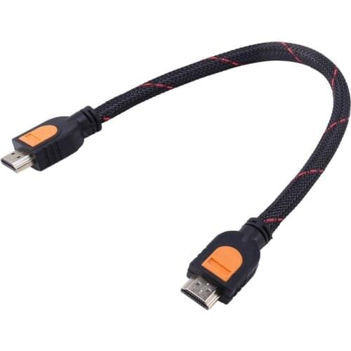 1 Foot short HDMI Cable for HD TV 3D 1080p One Feet HDMI 1.4 braided gold