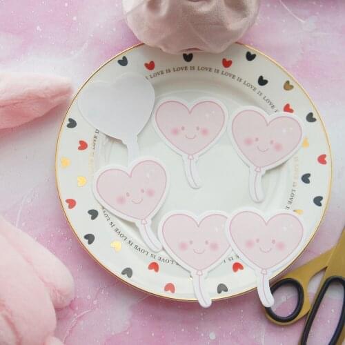 30pcs DIY Pink Theme Heart Love Balloon Design Paper As Creative Craft Paper Background Scrapbooking DIY Use