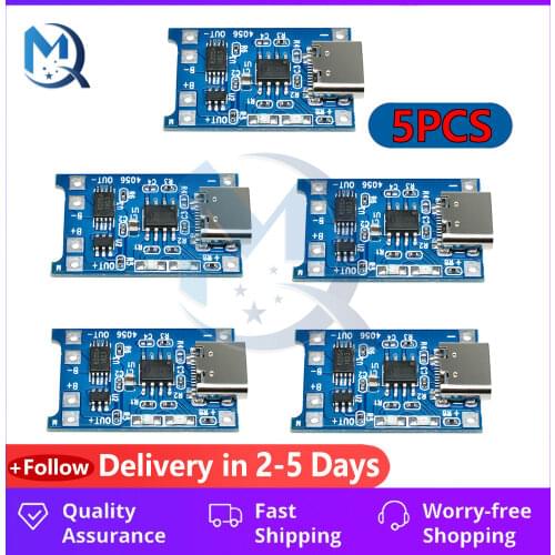 5PCS Micro USB 5V 1A 18650 TC4056A TC4056 TP4056 Lithium Battery Charger Module Charging Board With Protection Dual Functions