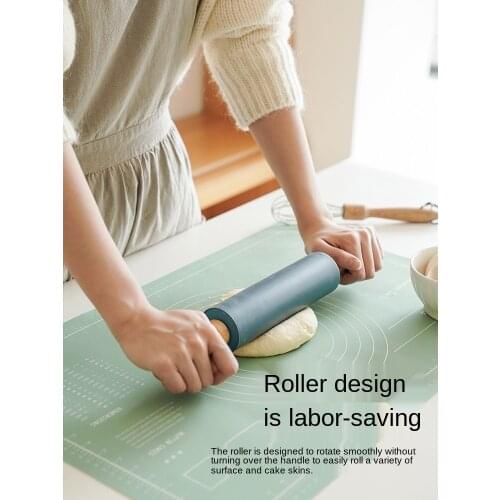 Non-Stick Silicone Rolling Pin Household Rolling Dough Artifact Large Thick Rolling Dough Dumpling Special Baking Tool
