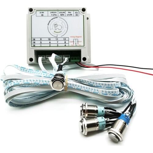 BearHoHo Escape Room Props 4 Colors Metal Buttons Press Light Up In Sequence To Control 12V Magnet Lock For Adventure Game