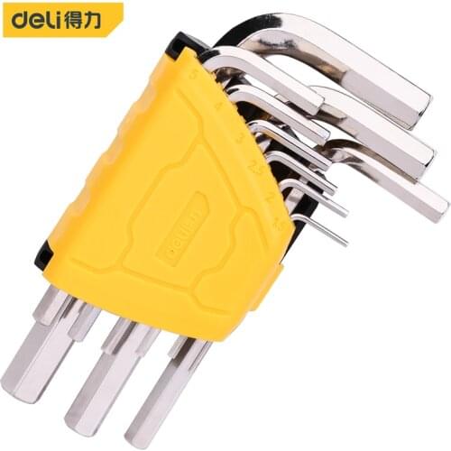 Deli230009 The Flat Head Hex Nine Sets Allen Wrench Flat Head Hexagon Specification 1.5/2/2.5/3/4/5/6/8/10 Hand Tools