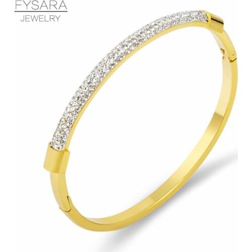 FYSARA AAA Clear Cubic Zirconia Crystal Bracelets & Bangles for Women Round Stone Luxury Bracelets Party Wedding Dropshipping