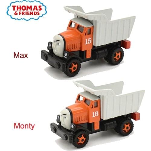 Thomas And Friends Cars Toys No.15 Max No.16 Monty Alloy Plastic Magnetic Train Sets Kids Toys Birthday Christmas Car Gifts