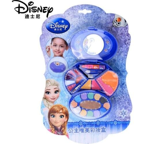 Frozen Disney Heart-shaped Makeup Toy Girls Princess Elsa Anna Kids Makeup Children Make Up Set Girls Pretend Play toy