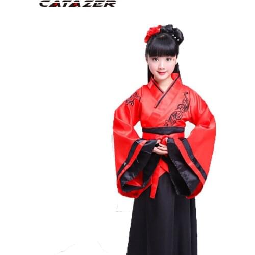 Chinese New Year Traditioanl Costumes for Girls Dress Confucius Tang Suit Hanfu Dance Performance Boys Girls Gown Kung Fu