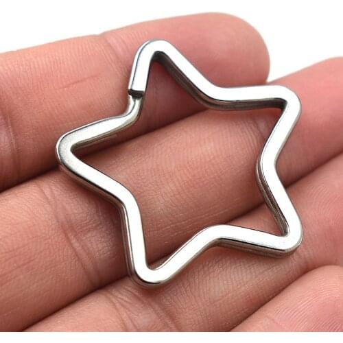 Stainless Steel Key Ring 5 Irregular Shapes For DIY Key Chain Manual Accessories Wholesale Jewelry Findings