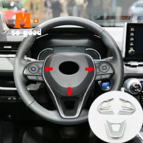 ABS Matte Auto Interior Styling Accessories 3pcs 2019 2020 for Toyota Corolla Car Steering Wheel Button Frame Sticker Cover Trim