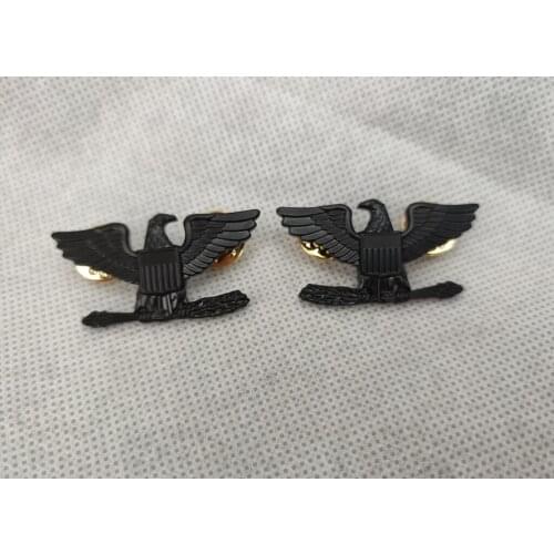 PAIR WW2 US ARMY COLONEL EAGLE WAR BIRD DEVICE PIN INSIGNIA High Quality copper BADGE