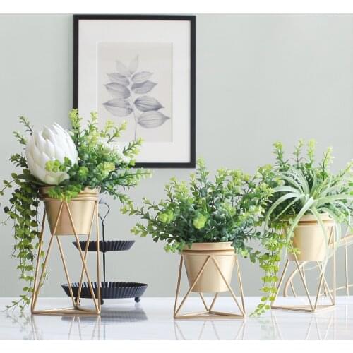 Nordic Metal Shelf Stand Planter Gold Flower Rack Flower Pot Plants Stand Outdoor Indoor Iron Metal Plant Stand Garden Decors
