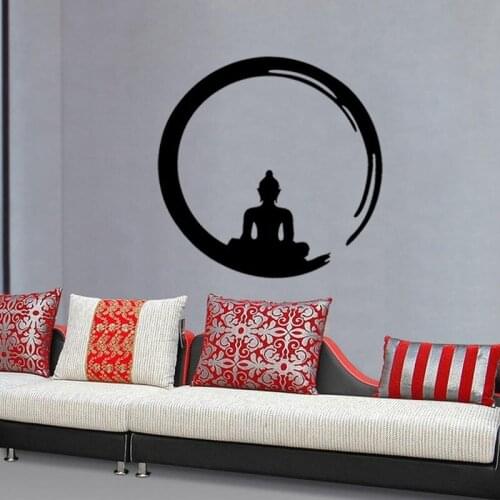 Hindu Buddha Silhouette Art Desaigned Wall Sticker Home Livingroom Cool Art Decor Vinyl Wall Decal Buddha Series Religious W-875