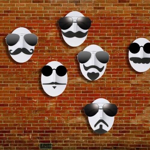 40GB Human Shape Sunglasses Wall Foam Display Sunglasses Organizer Nose Moustache Shape Self Adhensive Glasses Foam Storage