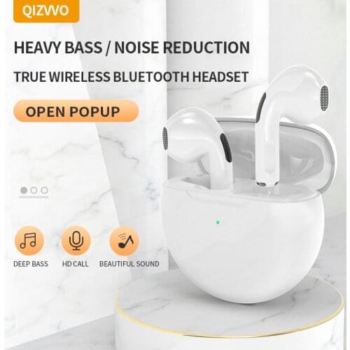 New Pro 6 TWS Earbuds Wireless Bluetooth Earphones Touch Control Stereo Bass Noise Cancelling Sports Headset With Charging Box