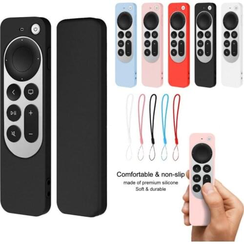 2021 New Anti-Lost Protective Case Suitable For Apple TV 4K Remote Anti-Slip Durable Silicon Shockproof Skin-friendly Cover