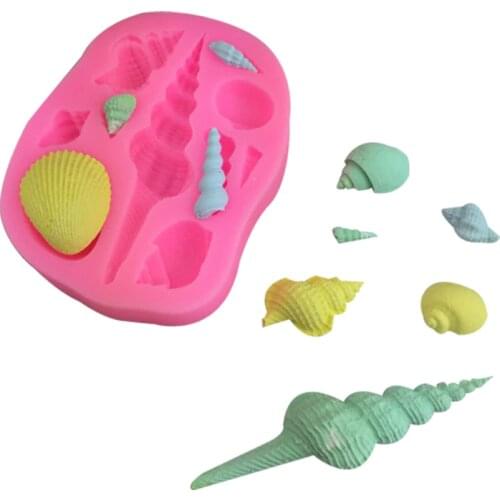 Ocean series of various conch shape silicone mold chocolate flip sugar baking cake mold gypsum DIY soap mold drip decoration