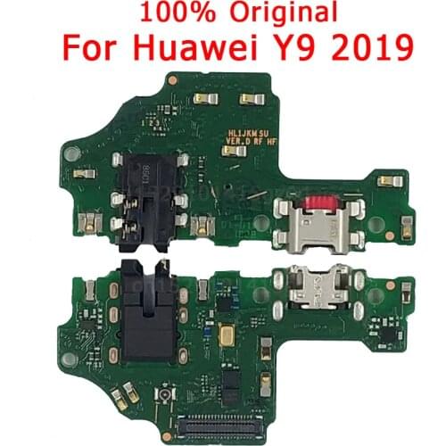 Original USB Charger Board For Huawei Y9 2019 Charging Port PCB Dork Connector Flex Cable Microphone Replacement Spare Parts