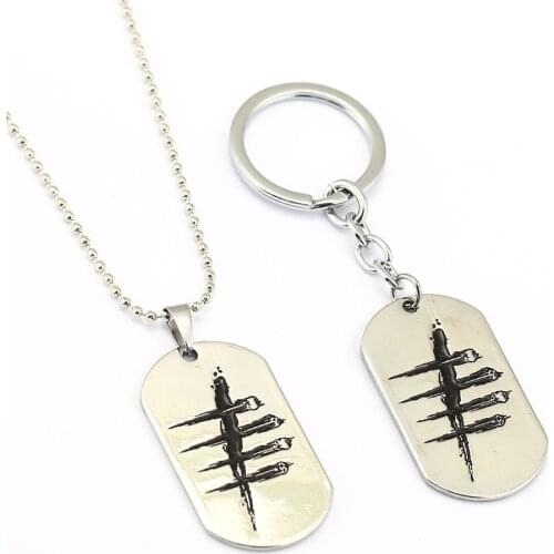 MS Jewelry Dead by Daylight Necklace Silver Dog Tag Pendant Gift Men Women Game Choker Accessories