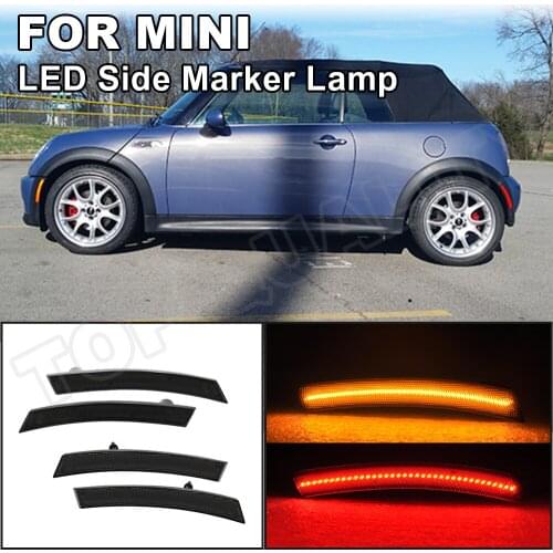 Front + Rear LED Bumper Side Marker Light Amber/Red Fender Lamp For MINI Cooper R50 R53 2002 2003 2004 2005 2006 R52 2004-2008