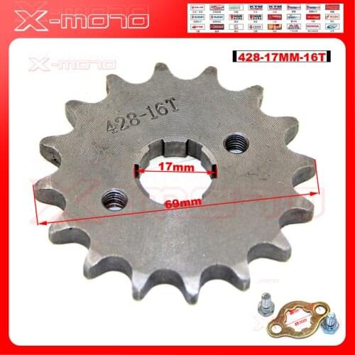 428 17 T Tooth 17mm ID Front Engine Sprocket for Stomp YCF Upower Dirt Pit Bike ATV Quad Go Kart Moped Buggy Scooter Motorcycle