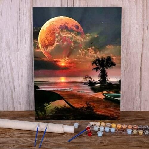 Scenery Landscape DIY Paint By Numbers Set Oil Paints 40*50 Boards By Numbers Loft Wall Picture Crafts Adults Drawing