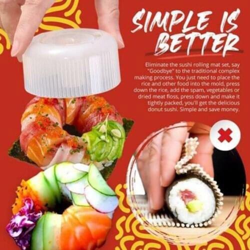 Donut-shaped Rice Ball Mold Plastic Japanese-style New Non-stick Round Sushi Kitchen Ball Rice Sushi Household Tool Diy Mol O6N8