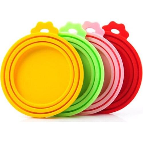 Portable Silicone Dog Cat Canned Lid Pet Food Cover Storage Fresh-keeping Lids