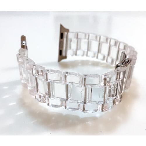 Transparent Sports Band for iWatch 38/40/42/44mm watchband women fashion Bracelet for Apple Watch 5 4 3 2 1 38 42mm Accessories