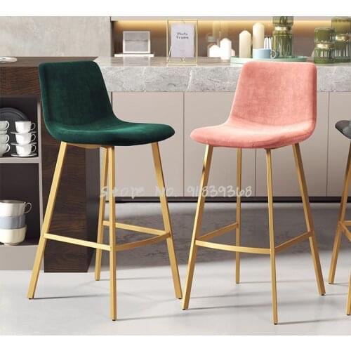 Nordic Luxury Bar Chair Bar Chair Simple Fashion Bar Chair Back High Stool Gold Net Red Bar Stool