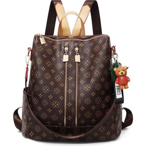 Luxury brand design retro backpack womens travel logo security bag letter printing large capacity bag