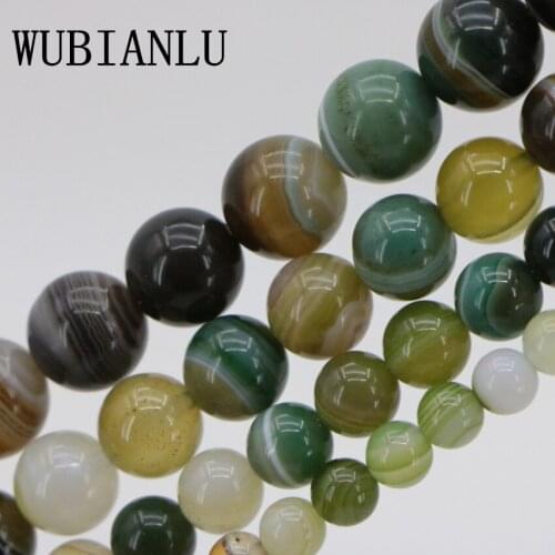WUBIANLU New AA Quality Stripes Onyx Stone Loose Bead For Jewelry Making Fashion DIY Neutral Necklace Bracelet Charms Lot Beads