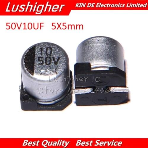 10pcs 50V 10UF Size 5x5mm SMD 50V10UF Aluminum Electrolytic Capacitor