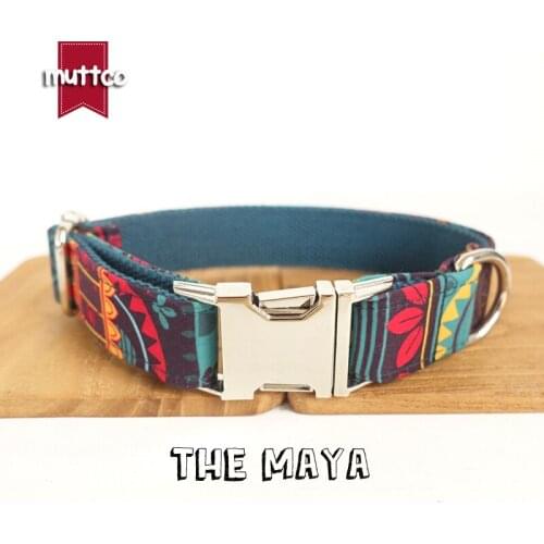 10pcs/lot MUTTCO wholesale special ethnic style colorful handmade soft collars THE MAYA self-created dog collar 5 sizes UDC043