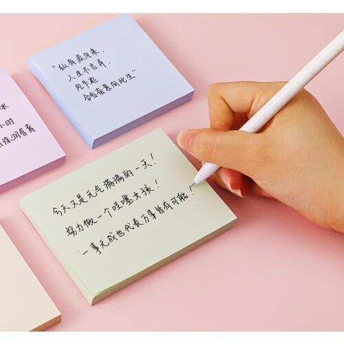100 Sheets Cute Sticky Notes Memo Diary Decoration Message Sticky Notes Bookmark Memo Pads 7.6cm 10.1cm School Office Supplies